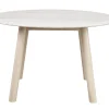 TARANSAY Matbord Ø125 beige travertin/vitpigmenterad ek