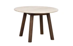 TARANSAY Soffbord Ø60 beige travertin/brun ek