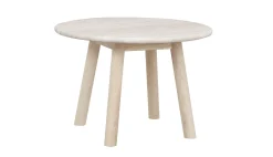 TARANSAY Soffbord Ø60 beige travertin/vitpigmenterad ek
