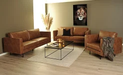 TECATE 2,5-sits soffa microfibertyg cognac, microfiber