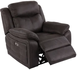 TELLY Fåtölj med elrecliner tyg brun