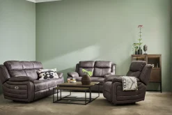 TELLY Fåtölj med elrecliner tyg brun