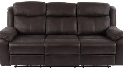TELLY 3-sits soffa med 2 elrecliners & dropdownbord tyg brun