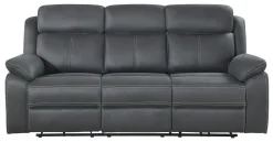 TELLY 3-sits soffa med 2 elrecliners & dropdownbord tyg grå