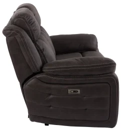 TELLY 2-sits soffa med 2 elrecliners tyg brun