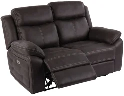 TELLY 2-sits soffa med 2 elrecliners tyg brun