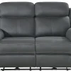 TELLY 2-sits soffa med 2 elrecliners tyg grå