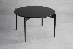 TILIA Soffbord Ø88 H48, svartbetsad ek