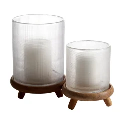 TOIVO Ljuslykta 14x14 h20cm Glas och mangoträ