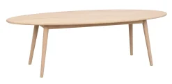 TOMPKINS soffbord ellips 150x60 vitpigmenterad ek