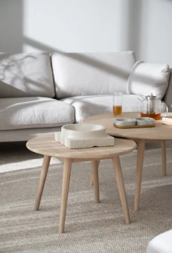 TOMPKINS soffbord runt Ø60 vitpigmenterad ek