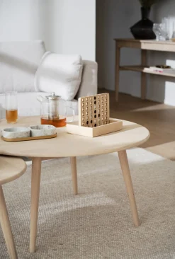 TOMPKINS soffbord runt Ø90 vitpigmenterad ek