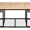TRENTE Soffbord 3-dels 90x90 H48cm+ 2 st 95x44 H42cm massiv vitoljad ek