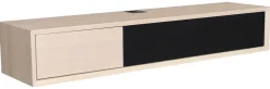 VIVID TV-hylla 133cm vitpigmenterad lackad ekfanér, 1 låda & 1 dörr