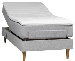 WENDELA Ställbar säng 90x200 MEDIUM tyg ljusgrå