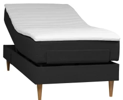 WENDELA Ställbar säng 90x200 MEDIUM tyg mörkgrå