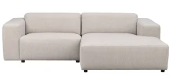 WILLARD 3-sits soffa med schäslong H ljusbeige tyg (k4)
