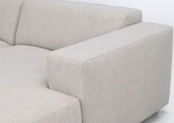WILLARD 3-sits soffa med schäslong H ljusbeige tyg (k4)