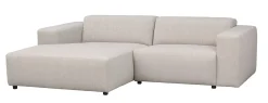 WILLARD 3-sits soffa med schäslong V ljusbeige tyg (k4)