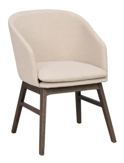 WINDHAM karmstol beige tyg/bruna ekben
