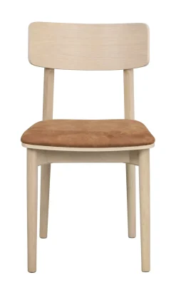 WOLCOTT Stol vitpigmenterad/brun