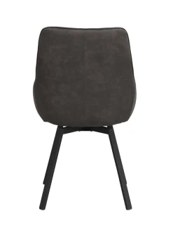 ALISON stol grå microfiber/svarta metallben snurr