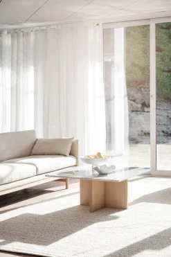 BROOKSVILLE soffbord kvadrat 90x90 vit marmor/vitpigment ek