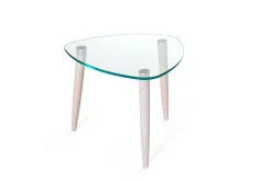 CLEAR Soffbord Vitpigmenterad ek 55x55 cm